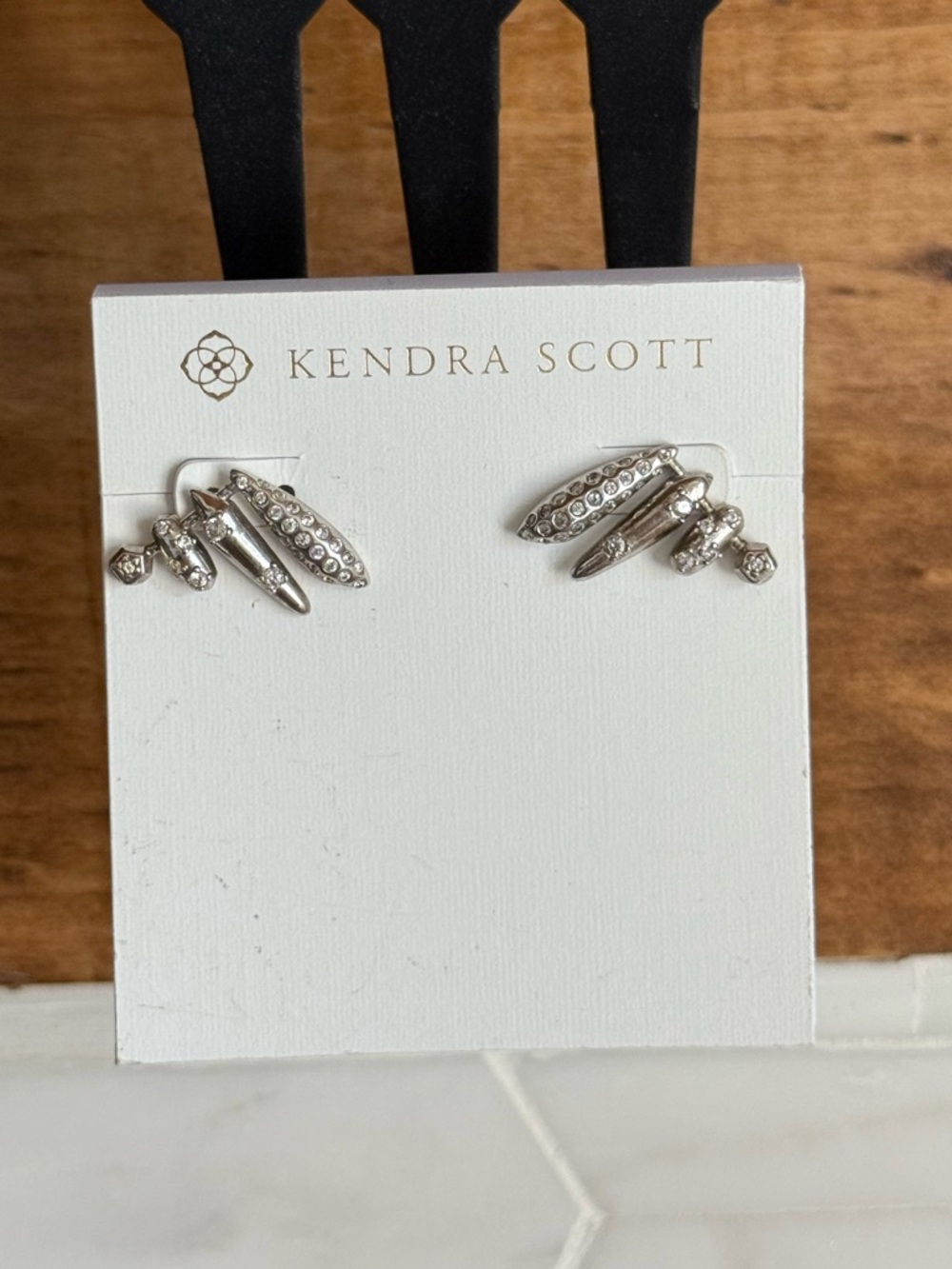 Kendra Scott Silver Crystal Multi-Bar Ear Climbers